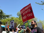 Hundreds of people taking to the streets in Salem, OR., in observance of May Day on May  1, 2025. The event in Salem was organized by PCUN, Oregon's largest farmworker advocacy group.
