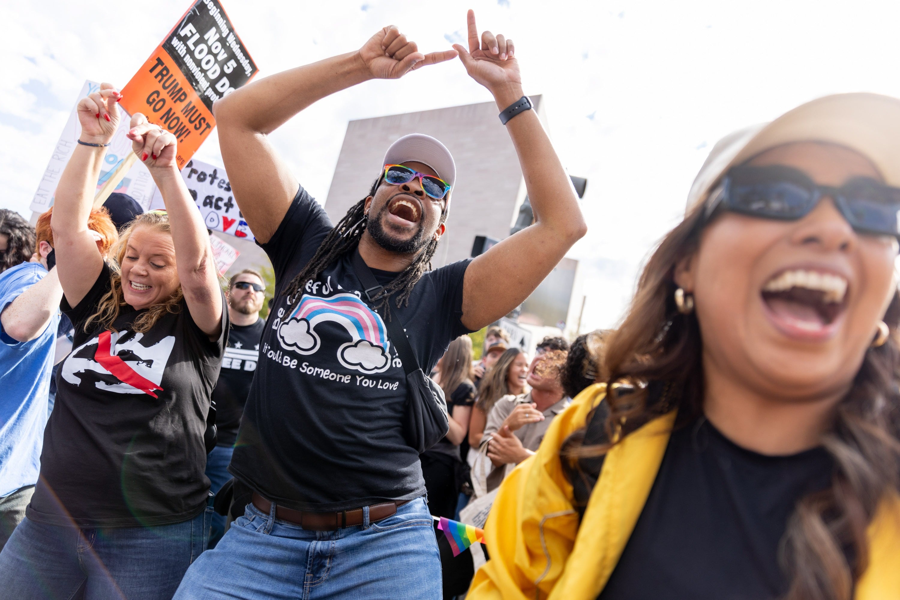 An impromptu dance party broke out on in a crowd gathered in Washington, DC.