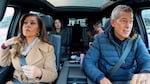 A still from the trailer shows Duffy and Campos-Duffy in the front seat of a car, with two of their daughters in the backseat.