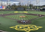 FILE - The Eugene Emeralds play baseball in this April  2024 file photo taken in PK Park, the home stadium for the University of Oregon Ducks.