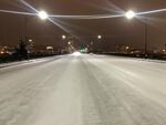 A desolate Burnside Bridge after a winter storm hit Portland, Or., Dec 14, 2016.