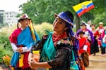 Jatun Mashikiuna performs during a festival in downtown Hartford, Conn., where officials and the public joined members of the Ecuadorian community to raise their flag at the Capitol in observance of Ecuador's Independence Day on Aug. 10, 2023. Full story here.