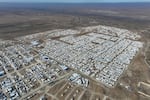 An aerial view shows al-Hol camp in northeastern Syria on Wednesday.
