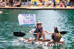 The boat "Give A Hoot, Don't Pollute" took home the metal milk jug trophy for Best In Show at the 2016 Milk Carton Boat Races. More than 20 teams competed in a variety of classes, including "showboat," which was more about style than seaworthiness.