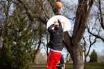 Mitchell Jackson plays a pickup game in Irving Park.