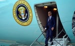 President Joe Biden arrives at San Francisco International Airport for the APEC summit on Tuesday.