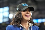 Michigan Gov. Gretchen Whitmer seen prior to the NFC Divisional Playoff game between the Detroit Lions and the Tampa Bay Buccaneers at Ford Field on Jan. 21, 2024, in Detroit. In her state of the state this past year, Whitmer announced a plan to boost access to college and training programs.
