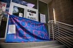 Inside the Occupy ICE PDX camp at the Immigration and Customs Enforcement facility in Portland, Saturday, June 23, 2018.