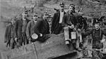 This photo, probably taken between 1905 and 1910, shows a group of coal miners at the early entrance of a mine near Newcastle, Washington. Coal mining could return to eastern King County under a proposal that many residents oppose. 