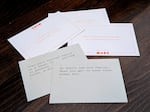 Icebreaker prompts are placed on tables at a Seattle singles event.