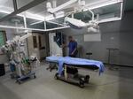 A medic stands in a surgery room at the European hospital in Khan Younis in the southern Gaza Strip on May 17, amid the ongoing conflict in the Palestinian territory between Israel and the militant group Hamas. 