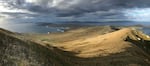 A view of Cape Horn on a rare sunny day from Mount Pyramid.