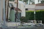 Damage to a building is seen after an explosion in Palm Springs, Calif., on Saturday, May 17, 2025.