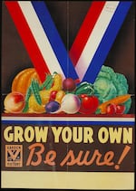 A USDA poster from the 1940s promotes residents to grow their own "Victory Garden."