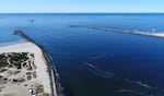 A video still from the Port of Coos Bay's YouTube channel shows the coastal area where developers want to facilitate traffic for large container ships.