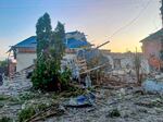 A damaged home in the town of Sudzha, about 6 miles inside Russia, where Ukraine is waging an offensive on the Russia side of the border. The photo was released by the acting governor of the Kursk region, Alexei Smirnov, on his Telegram channel. The surprise Russian attack began Tuesday and ongoing fighting was reported for a fourth day Friday. 