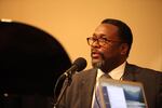 Author Wendell Pierce reads a passage from his book 'The Wind In The Reeds' at Wordstock.