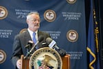 U.S. Attorney for Oregon Billy J. Williams speaks at a press conference in Portland, Ore., Wednesday, Oct. 2, 2019.