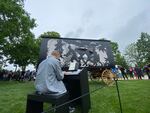 Musician Jason Moran performs on the Katastwóf Karavan in May 2022 on the National Mall.