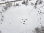 An park turns into a winter playground during Oregon's snowstorm.