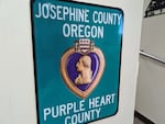 A sign inside of the the Josephine County Veterans Service Office, September 24, 2024.