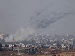 This picture taken from southern Israel near the border with the Gaza Strip shows a rocket being fired from inside the Gaza Strip towards Israel, as battles resumed between the Israeli forces and Hamas militants, on December 1, 2023.