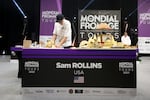 Sam Rollins at Le Mondial du Fromage in Sept., 2023. The multi-event cheesemonger competition includes an artistic presentation of a cheese with the theme "Cheese in the Stars".
