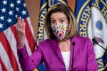 Speaker of the House Nancy Pelosi, D-Calif., holds a news conference on the day after violent protesters loyal to President Donald Trump stormed the U.S. Congress, at the Capitol in Washington, Thursday, Jan. 7, 2021.