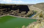 Round Butte Dam holds back the waters of the Deschutes River to form Lake Billy Chinook near Madras, Ore.