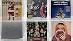 A collection of vinyl Christmas albums photographed by JT Griffith who curated a playlist of holiday tunes for OPB. From left to right from the top row to the bottom row: The Complete James Brown Christmas, Holiday gift from MOON, A Philly Christmas Special, Christmas by Low, A Very Laufey Holiday, and Fruitcake by Sabrina Carpenter. See more of the holiday albums Griffith has collected at the Liminal Music Instagram.
