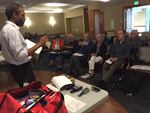 Ernie Jones with Portland Bureau of Emergency Management trains volunteers to set up and operate neighborhood emergency tents.