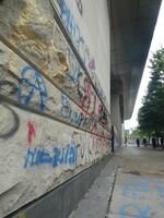 Graffiti on downtown Portland's federal courthouse.