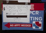 Finding a COVID-19 test can be challenging-- some stations have run out of supplies early in the day and have to turn people away, such as at this Center for Covid Control pop-up testing site on Southeast 45th Ave. in Portland, Jan. 6, 2022.