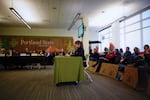 Leaders from Portland State University's student government showed support for faculty impacted by layoffs at a Jan. 24 Board of Trustees meeting.