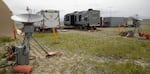 Companies that want to test their drones come to the Pendleton airport and set up their command centers.