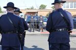 Law enforcement agents from across the country lined the streets to watch the memorial procession for slain Seaside Police Sgt. Jason Goodding.