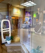 Inside The Haven storefront in Ashland, Oregon, crystals and New Age art were on display in February 2023.
