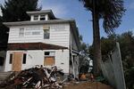 Squatters protest the demolition of a home in Southeast Portland.