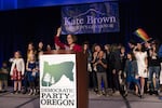 Kate Brown at the Democratic Party of Oregon 2018 election party on Nov. 6, 2018 in Portland, Oregon.