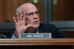 Sen. Peter Welch D-Vt. questions witnesses during a hearing on Capitol Hill on July 16. Welch said efforts to end the government shutdown have gone "nowhere."