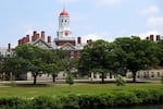 A view of the campus of Harvard University.
