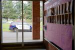 A patrol car outside of Madison High School in Northeast Portland.