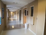 A hallway leading to rooms at the Nebraska Biocontainment Unit at the University of Nebraska Medical Center.