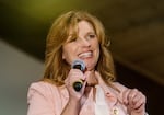 FILE - Republican gubernatorial candidate Christine Drazan speaks at a gubernatorial campaign event at The Barn at Countryside in Aurora, Ore., Oct. 18, 2022. 