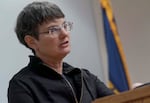 Oregon state Sen. Elizabeth Steiner, D-Portland, during a press conference, held at the Oregon state Capitol on the first day of the legislative session, Feb. 5, 2024, in Salem, Ore.