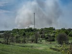 Smoke is seen on the horizon in Ukraine's Kharkiv region, May 29. 