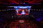 Republican presidential nominee, former U.S. President Donald Trump speaks at a campaign rally at Madison Square Garden on Oct. 27, 2024 in New York City.