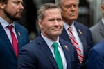 FILE - Rep. Michael Waltz, R-Fla., speaks outside the hush money criminal case of former president Donald Trump in New York, May 16, 2024. President-elect Donald Trump’s choice for defense secretary is still up in the air, but it’s a sure bet he will look to pick a loyalist following his tumultuous first term.