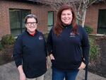 FILE: Salem-Keizer Education Association Vice President Maraline Ellis, left, and President Tyler Scialo-Lakeberg, right, stand outside the SKEA offices in northeast Salem on Feb. 22, 2024.