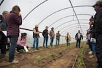 Alejando Tecum is teaching during the first annual Dia del Agricultor Latino, a full day of workshops for aspiring Latinx farmers. 